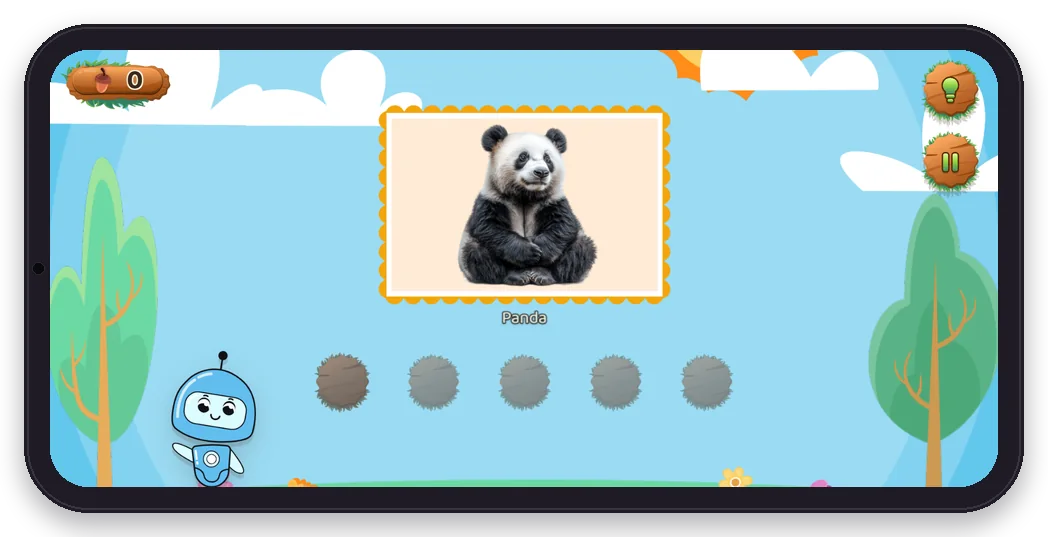 Diltigo Nokta Nokta oyunundan bir ekran: panda resmi ve altında boyanacak noktalar